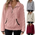 thumbnail image 1 of yoeyez Fuzzy Fleece Sweatshirts for Women Half Zip Sherpa Pullover Casual Laple Double Fuzzy Sweatshirt Cozy Warm Winter Wear Beige,L, 1 of 7