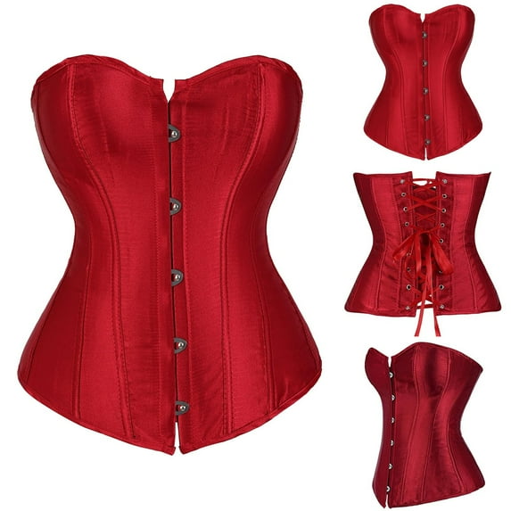 ZVAVZ PLus size Corset Tops for Women Bustier Shapewear Lingerie Lace Waist Push Up Bodysuit Pirate Corset Steampunk Corset Overbust Wine,M