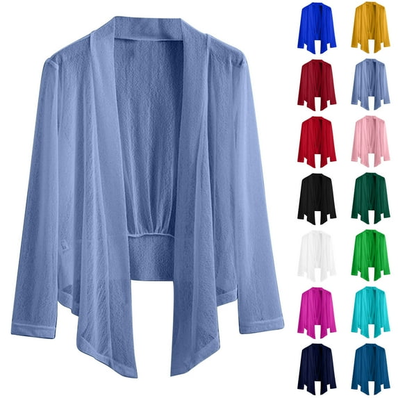ZVAVZ Plus Size Cardigans for Women Sheer Summer Open Tie Front Long Sleeve Cardigan Casual Solid Knitted Elastic Shrugs Sun Shirts Hot Pink,5XL