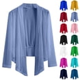 thumbnail image 1 of ZVAVZ Plus Size Cardigans for Women Sheer Summer Open Tie Front Long Sleeve Cardigan Casual Solid Knitted Elastic Shrugs Sun Shirts White,3XL, 1 of 7