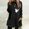 thumbnail image 1 of ZVAVZ Recent Orders Placed Plus Size Fuzzy Fleece Tops for Women Cute Graphic Print Sweater Long Sleeve Thermal Pajamas Tops Thicken Warm Crewneck Sherpa Pullovers, 1 of 4