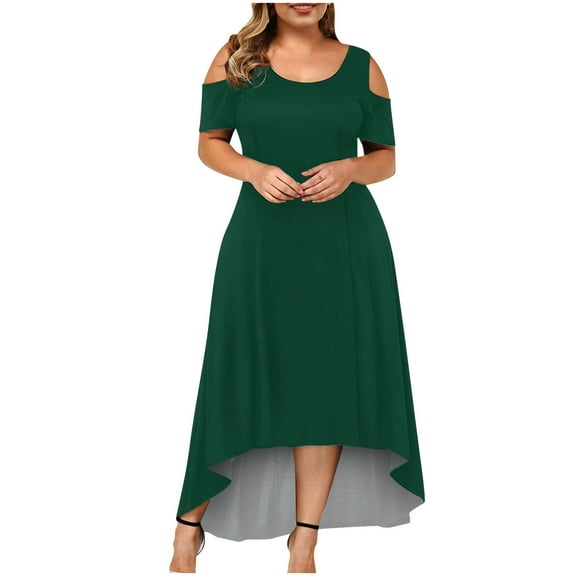 ZVAVZ Renaissance Dress Women Women's Plus Size Dress Short Sleeve Cold Shoulder Formal Party Evening Long Dress Wedding Guest Maxi Dress bridesmaid dresses with sleeves