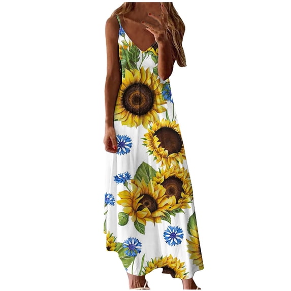 ZVAVZ Summer Casual Dresses for Women 2024 Casual Hawaiian V Neck Sundresses Cute Maxi Dresses Loose Flower Print Sundress