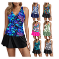 thumbnail image 1 of ZVAVZ Swim Suits for Women 2025 Two Piece Womens Trendy Tankini Bathing Suits Loose Fit V-Neck Floral Tankini Top with Bottom Skirts Flowy Modest Swimwear Clearance,Multicolor XL, 1 of 6