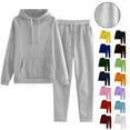 thumbnail image 1 of ZVAVZ Two Piece Sets for Women Fall Lounge Hoodie Sweatshirts And Sweatpants Baggy Comfy Sweatsuit Sets with Pockets Purple,L, 1 of 7