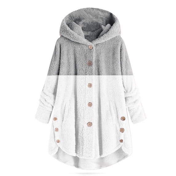 ZVAVZ Under 25 Dollar Items Fleece Jacket Women Plus Size Warm Teddy Hoodie Warm Fuzzy Zip Jackets Thick Faux Fleece Lined Overcoat With Pockets Sale