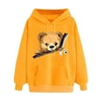 thumbnail image 1 of ZVAVZ Women's Fashion Hoodies & Sweatshirts,Cute Graphic Print Hoodie for Teen Girls Long Sleeved Comfortable Hooded Sweatshirt with Pockets Casual Loose Vintage Pullover Tops on Sale Yellow XL, 1 of 4