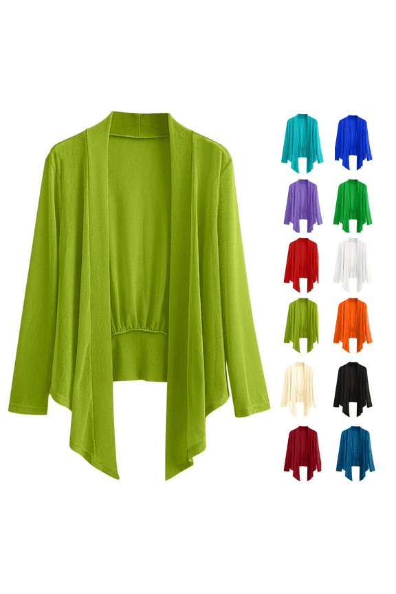 Women's Mesh Jacket Cardigan Plus Size Long Sleeve Sheer Lightweight Shawl Cape Open Front Cardigan Beach Cover Ups Green,5XL