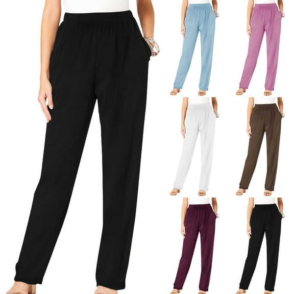 ZVAVZ Women's Relaxed Fit Fleece Open Bottom Sweatpants Elastic Waist Pants with pockets Running Workout Joggers Black,S