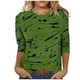 thumbnail image 1 of ZVAVZ Womens 3/4 Sleeve Tops Summer 3/4 Sleeve T Shirt Women Landscape Graphic Pattern Tee Tops Three Quarter Sleeve Round Neck Pullover Tee Sparkly Tops for Women Party, 1 of 4