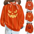 thumbnail image 1 of yoeyez Womens Oversized Sweatshirts Fleece Halloween Crewneck Sweatshirt Comfy Fall Warm Fashion Pullover Tops Orange,XXL, 1 of 7