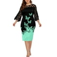 thumbnail image 1 of ZVAVZ church dresses plus size Wedding Guest Dresses for Women, Women's Plus Size Ruffle Floral Lace Contrast Chiffon Formal Bridesmaid Party Dress ropa elegante para mujer, 1 of 6