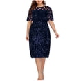 thumbnail image 1 of ZVAVZ woman dresses elegant casual, Wedding Guest Dresses for Women, Women's Plus Size Ruffle Floral Lace Contrast Chiffon Formal Bridesmaid Party Dress christmas cocktail dress, 1 of 6