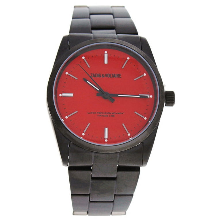ZVF229 Red Dial/Black Stainless Steel Bracelet Watch  display picture 2