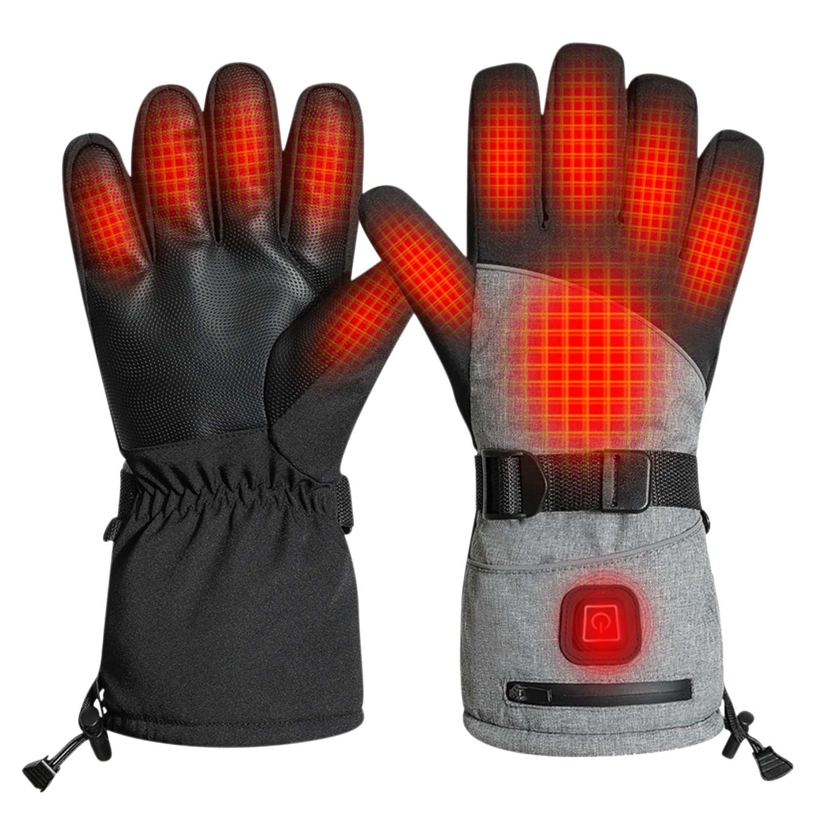 ZVNAΖH Adult Electric Heated Touchscreen Warm Gloves Battery Powered, Waterproof, Windproof - Ski, Camping, Cycling, Hiking, Working