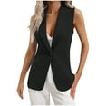 thumbnail image 1 of ZVNAΖH Blazers for Women Sleeveless Blazer Vest Slim Fit Business Blazers Lightweight One Button Cardigan Fashion Blazer, 1 of 2