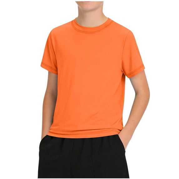 ZVNAΖH Boys' Quick Dry Sport Tee, Kids Short Sleeve Athletic T-Shirt for Summer Sports & Training, 5-15 Years Old