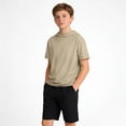 thumbnail image 1 of ZVNAΖH Boys' Short Sleeve Hooded T-Shirt, Casual Solid Pullover for Kids 5-15 Years, 1 of 9