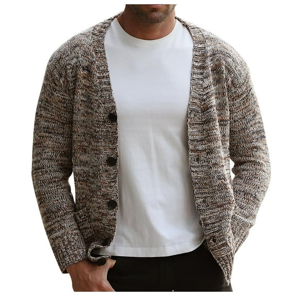 ZVNAΖH Cardigan Sweaters for Men, Men Vintage Sweater Lightweight Cardigan Sweater Shawl Collar Sweater Button Down Knit Sweater Graphic Print Sweater