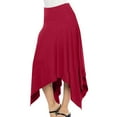thumbnail image 1 of ZVNAΖH Skirts for Women Summer Skirts Casual Solid Color Elastic High Waist Irregular Hem Pleated Skirt, 1 of 1