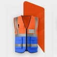 thumbnail image 1 of ZVNAΖH Construction Safety Vest for Men, High Visibility Zipper Front Safety Vest with Reflective Strips, 1 of 8