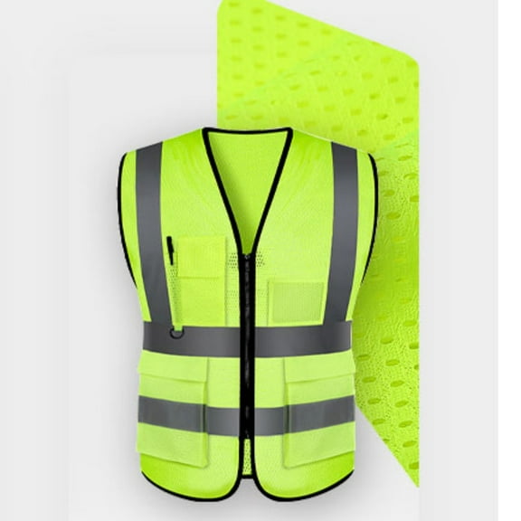 ZVNAΖH Construction Safety Vest for Men, High Visibility Zipper Front Safety Vest with Reflective Strips