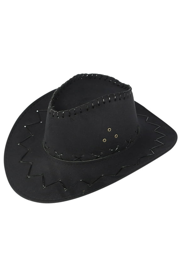 ZVNAΖH Cowboy Hat Men Western, Wide Brim Vintage Leather Hats, Sunshade Cap, Outdoor Savannas Travel Bucket Hat