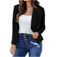 thumbnail image 1 of ZVNAΖH Cropped Blazers for Women Business Casual Open Front Cardigan Lightweight Long Sleeve Jacket Slim Fit Blazers, 1 of 5