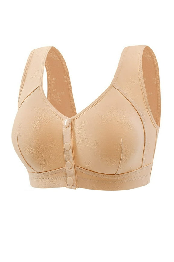 ZVNAΖH Elderly Bras for Women Front Closure, Plus Size Wide Strap Bras, Comfortable Bbras for Women No Underwire, Cup 36/80-46/108