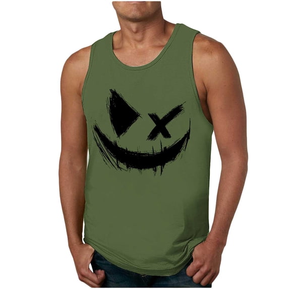ZVNAΖH Graphic Tank Tops for Men - Crewneck Sleeveless Tee Shirts for Summer Beach Exercise Fitness, S-2XL