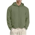 thumbnail image 1 of ZVNAΖH Hoodies for Men Zip Up, Lightweight Jacket Hoodie, Long Sleeve Hooded Casual Outwear, Soft Cotton Fall Winter Clothes with Pockets, 1 of 5