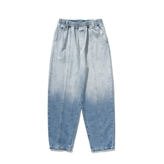 ZVNAΖH Jeans for Men,Men's Casual Relaxed Fit Straight Leg Denim Jeans,Blue Jeans for Men Big and Tall Clearance