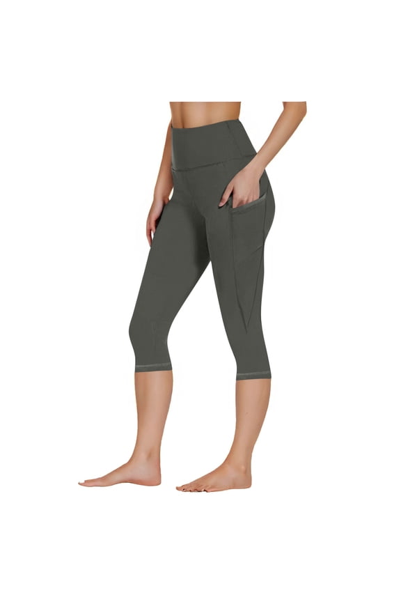 ZVNAΖH Legging Capris for Women with Pockets Butt Lift High Waisted Tummy Control Stretch Yoga Pants Workout Running Athletic Capris Pants