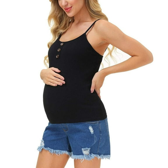 ZVNAΖH Maternity Women's Clip Down Nursing Tank Top Knit Cami Shirt with Adjustable Straps for Breastfeeding