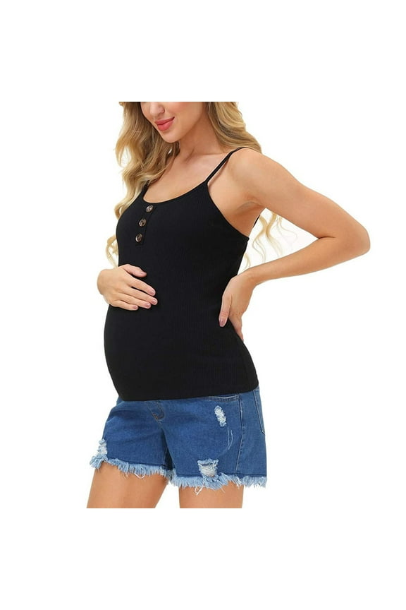 ZVNAΖH Maternity Women's Clip Down Nursing Tank Top Knit Cami Shirt with Adjustable Straps for Breastfeeding