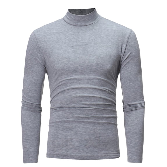 ZVNAΖH Men Winter Warm Long Sleeve T Shirts Mock Turtleneck Slim Fit Tops Casual Solid Color Super Soft Undershirt, Sizes S-XXL