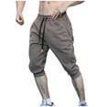 thumbnail image 1 of ZVNAΖH Men Workout Joggers 3/4 Joggers Gym Casual Capri Pants Breathable Below Knee Short Pants Sweatpants, 1 of 5