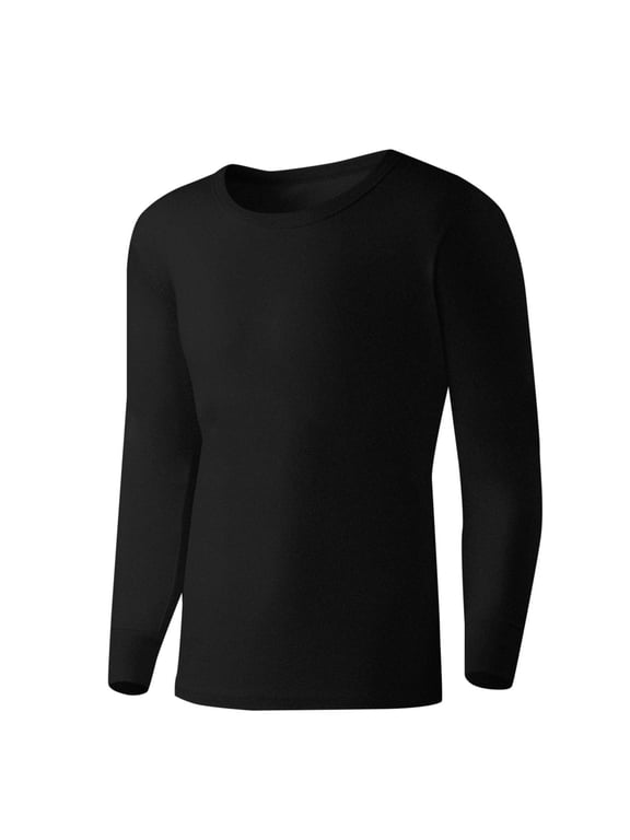 ZVNAΖH Men's 100% Cotton Heavyweight Thermal Top, Crewneck Long Sleeve Base Layer Shirt, Winter Warm Underwear, M-4XL