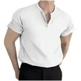 thumbnail image 1 of ZVNAΖH Men's 3 Button Knit T-shirts Summer Casual Stand Up Collar Tops Daily Active Wear Comfy Solid Shirts, S-3XL, 1 of 6