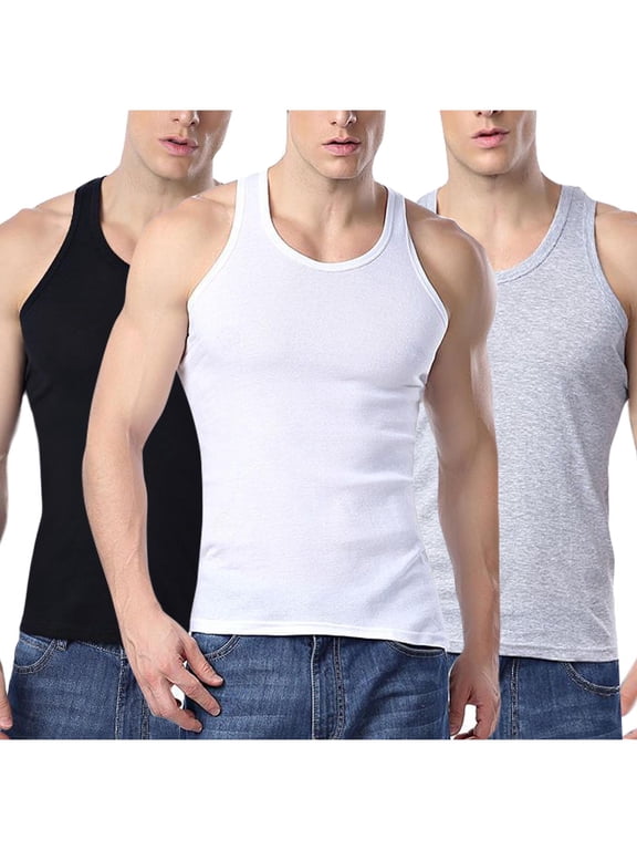 ZVNAΖH Men's 3 Pack Athletic Compression Under Base Layer Sport Tank Top