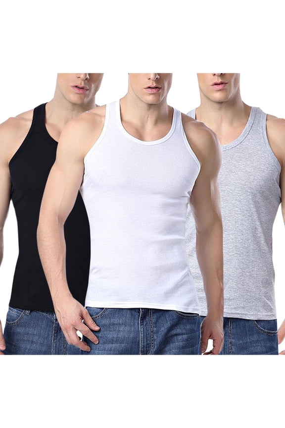ZVNAΖH Men's 3 Pack Athletic Compression Under Base Layer Sport Tank Top