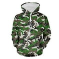 thumbnail image 1 of ZVNAΖH Men's 3D Camouflage Print Hoodie, Long Sleeve Casual Pullover with Contrast Hood Lining, Drawstring Hood and Kangaroo Pocket, S-4XL, 1 of 4