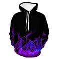 thumbnail image 1 of ZVNAΖH Men's 3D Flame Print Hoodie, Long Sleeve Casual Pullover with Drawstring Hood and Kangaroo Pocket, Trendy Graphic Tops, S-4XL, 1 of 2