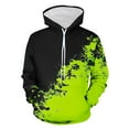 thumbnail image 1 of ZVNAΖH Men's 3D Splash Print Hoodie, Long Sleeve Pullover with Contrast Hood Lining, Drawstring Hood and Kangaroo Pocket, S-4XL, 1 of 4