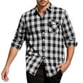 thumbnail image 1 of ZVNAΖH Men's Button Down Regular Fit Long Sleeve Plaid Flannel Casual Shirts Cotton Shirt Cowboy Work Shirts with Pocket, 1 of 7