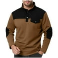 thumbnail image 1 of ZVNAΖH Men's Button Mock Neck Sweatshirt Casual Long Sleeve Pullover Fashion Color Block Checkered Knit Sweater 2025 Outfits, 1 of 8