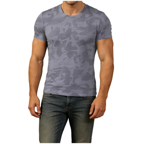ZVNAΖH Men's Camo T-Shirt – Summer Short Sleeve Crewneck Base Layer Tee Shirt, for Workout & Everyday Use, Available in Big & Tall, M-5XL