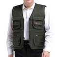thumbnail image 1 of ZVNAΖH Men's Cargo Vest Sleeveless Jacket Fishing Vest Lightweight Outdoor Work Safari Travel Cargo Vest with Multi-Pockets, 1 of 8