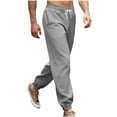 thumbnail image 1 of ZVNAΖH Men's Casual Jogger Pants Summer Lightweight Drawstring Waist Cuffed Pants Relaxed Fit Jogger Sweatpants with Pockets, 1 of 9