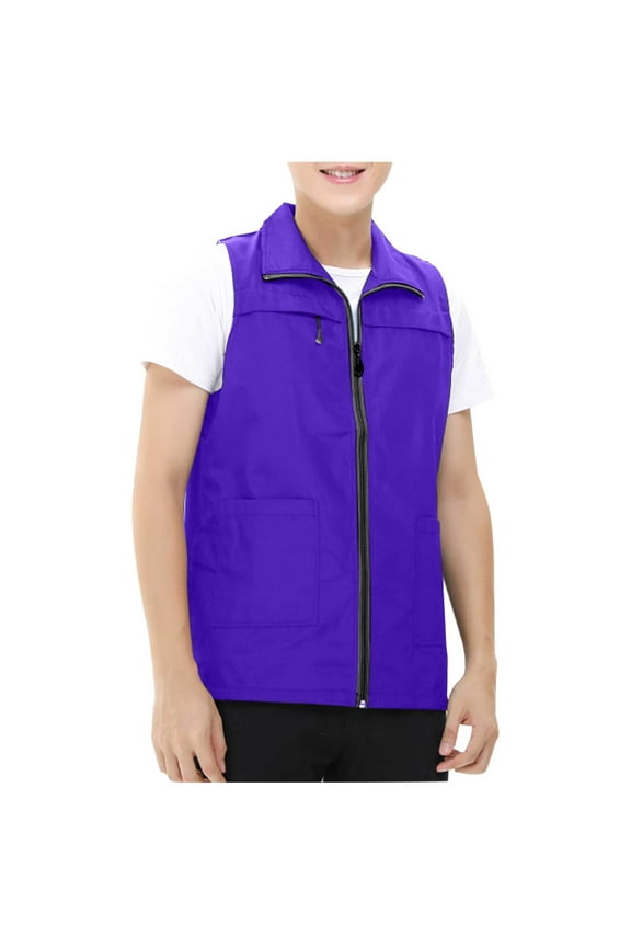 ZVNAΖH Men's Casual Lightweight Outdoor Vest Work Fishing Photo Travel Golf Vest Zip up Sleeveless Jacket with Pockets